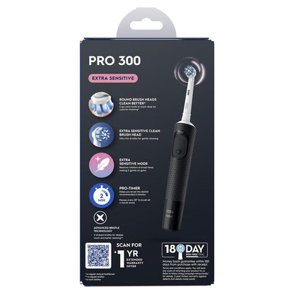 Oral-B Pro 300 Electric Toothbrush - Everyday Clean Black-Auzzi Store