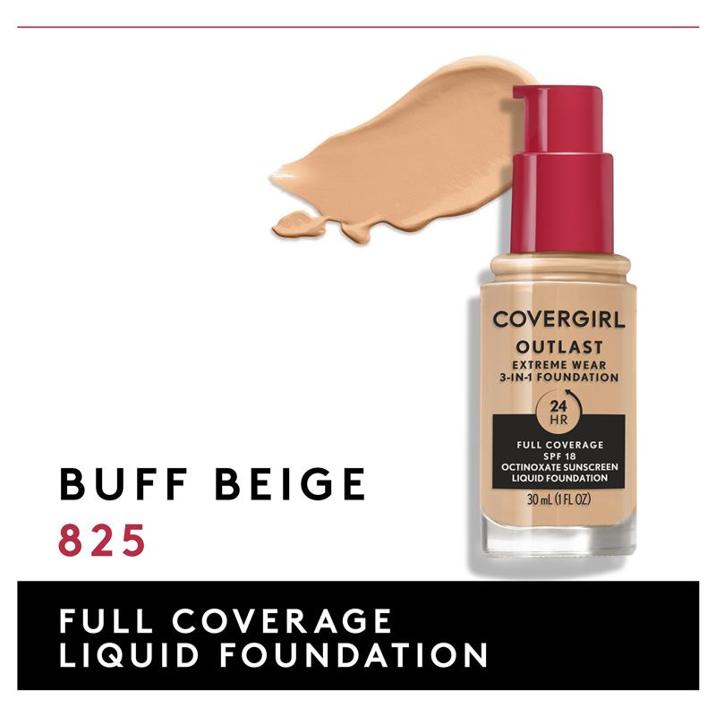 Covergirl Outlast Extreme Wear Foundation 825 Buff Beige 30ml