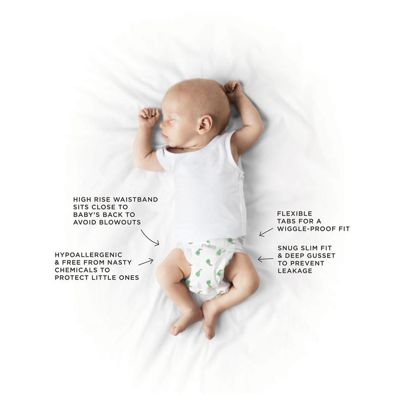 Tooshies Eco Nappies with Organic Bamboo Size 1 Newborn 3-5kg, 52 Pack - Soft & Hypoallergenic