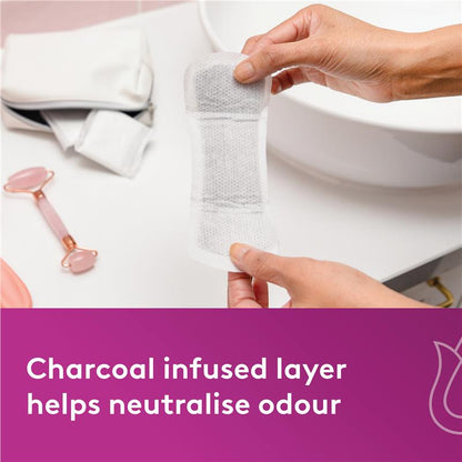 Poise Charcoal Light Bladder Protection Liners, Odor Control, 22-Pads