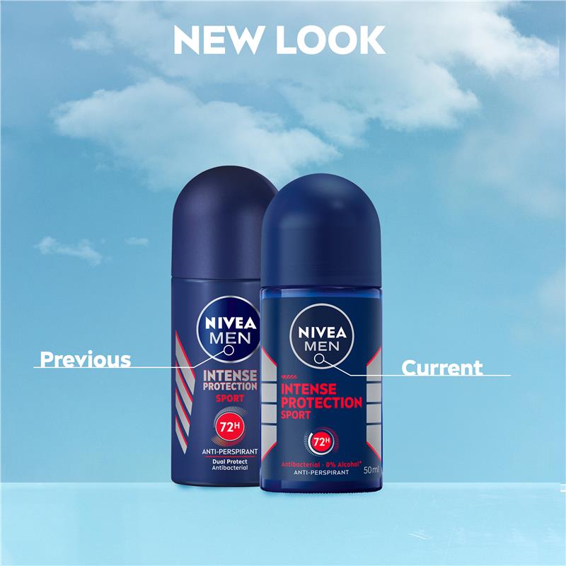 NIVEA MEN Intense Protection Sport Roll-On Deodorant 50ml - 72H Protection-Auzzi Store