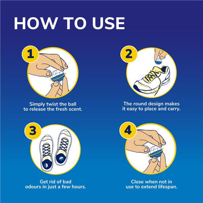 Dr. Scholl's 4-Pack Shoe Deodorizer Balls – Reusable Freshness for Shoes & Bags