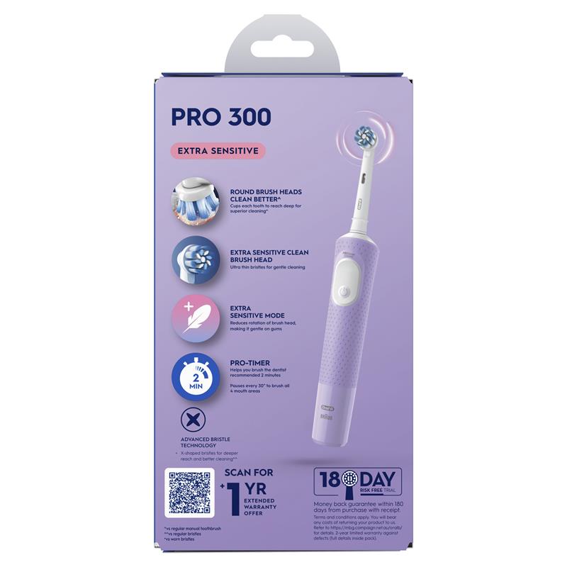 Oral-B Pro 300 Electric Toothbrush - Everyday Clean Lilac-Auzzi Store