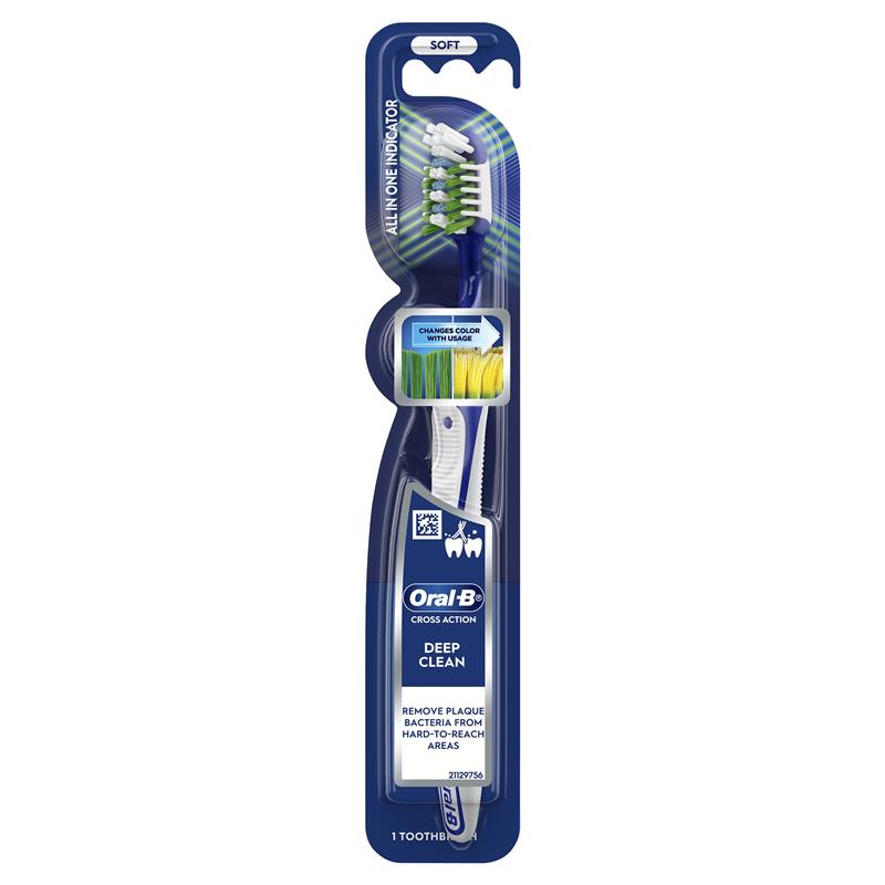 Oral-B Cross Action Indicator Toothbrush - Effective Plaque Removal