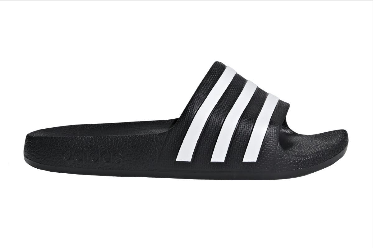 Adidas Kids Adilette Aqua Slides  - Core Black/Cloud White/Core Black, Size 4 US 