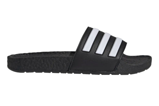 Adidas Men's Adilette Boost Slides  - Black/White/Black, Size 6 US 