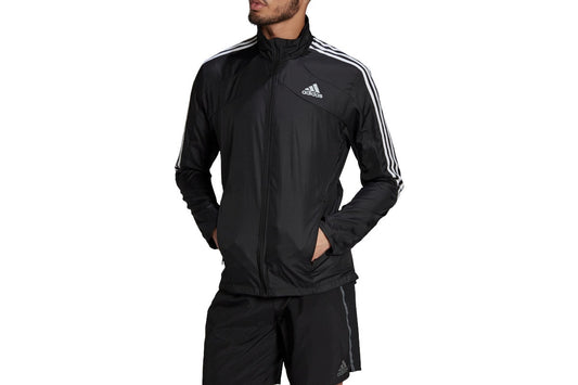 Adidas Men's Marathon Jacket  - Black/White; Size XL)