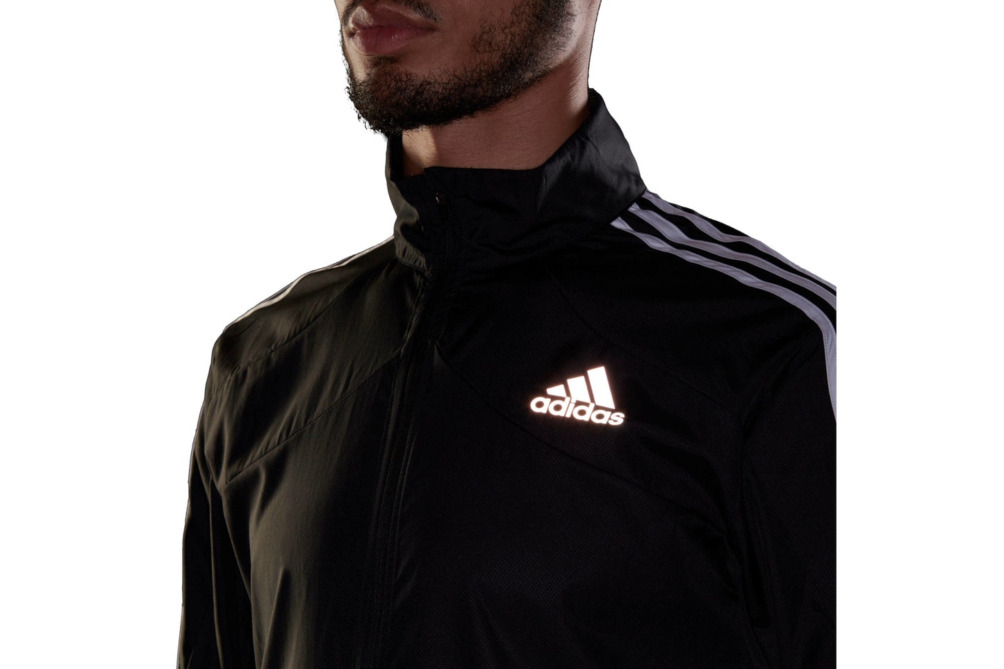 Adidas Men's Marathon Jacket  - Black/White; Size XL)