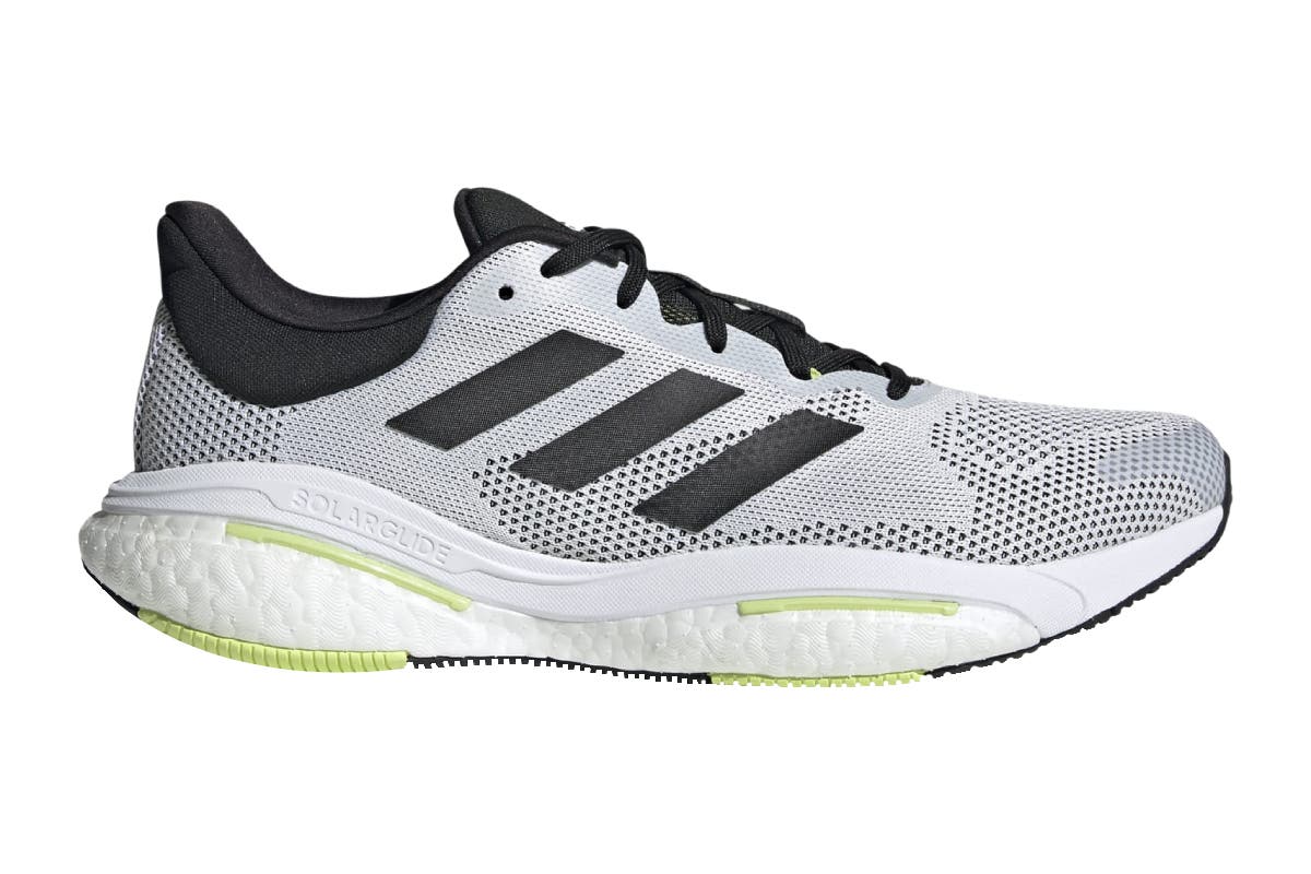 Adidas Men's Solar Glide 5 Running Shoes  - Cloud White/Core Black/Pulse Lime, Size 10 US 