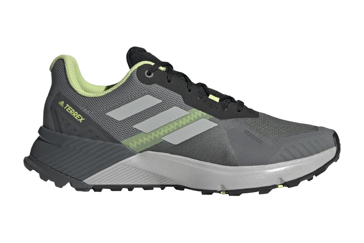 Adidas Men's Terrex Soulstride Trail Running Shoes - Grey Four/Grey Two/Pulse Lime; Size 8.5 US