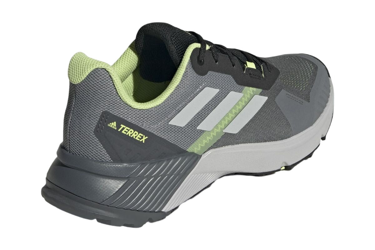 Adidas Men's Terrex Soulstride Trail Running Shoes - Grey Four/Grey Two/Pulse Lime; Size 8.5 US