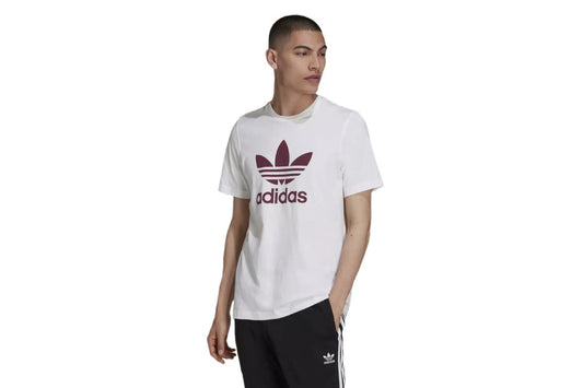 Adidas Men's Trefoil T-Shirt  - White/Victory Crimson, Size XL 