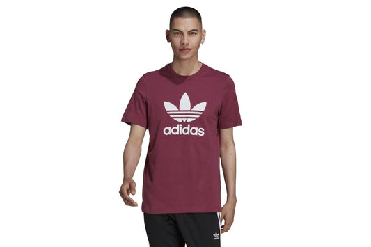 Adidas Men's Trefoil T-Shirt  - Victory Crimson/White, Size S 