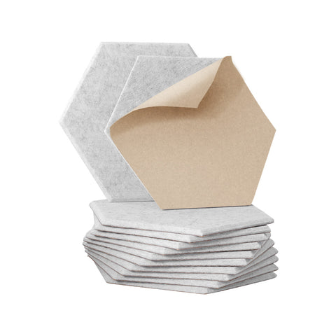 Alpha Acoustic Foam 12pcs 35x30x0.9cm Soundproof Absorption Panel Adhesive Grey - Auzzistore