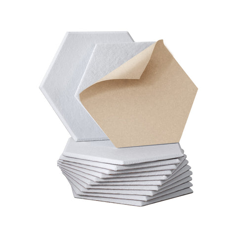 Alpha Acoustic Foam 12pcs 35x30x0.9cm Soundproof Absorption Panel Adhesive White - Auzzistore