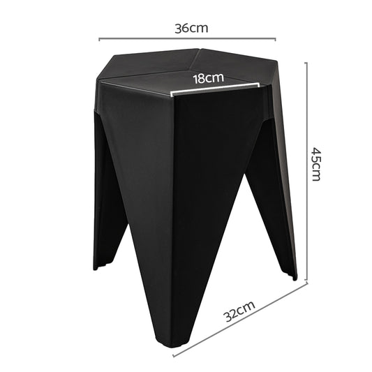 Artiss 2x Bar Stools Puzzle Plastic Foot Stool Black – view 2