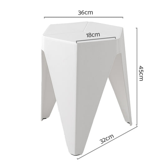 Artiss 2x Bar Stools Puzzle Plastic Foot Stool White – view 2