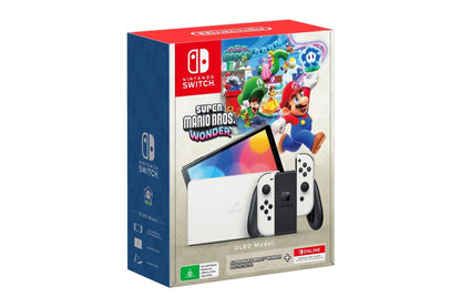 Nintendo Switch Console OLED Model Super Mario Bros. Wonder + NSO 12 Months Bundle (White)