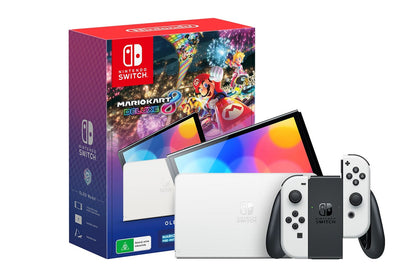 Nintendo Switch Console OLED Model Mario Kart 8 Deluxe + NSO 12 Months Bundle (White)