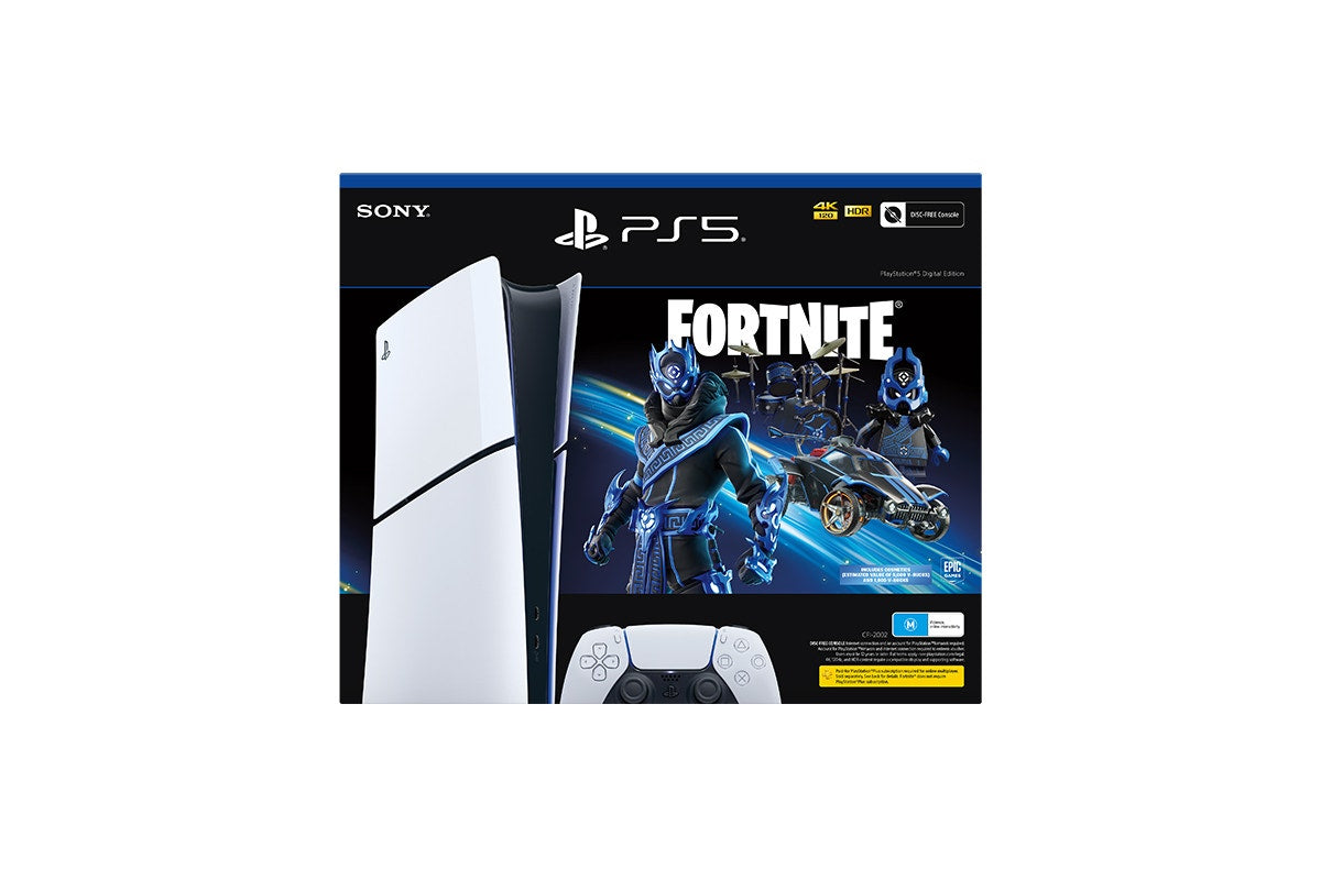 PS5 PlayStation 5 Slim Console Digital Edition - Fortnite Cobalt Star Bundle