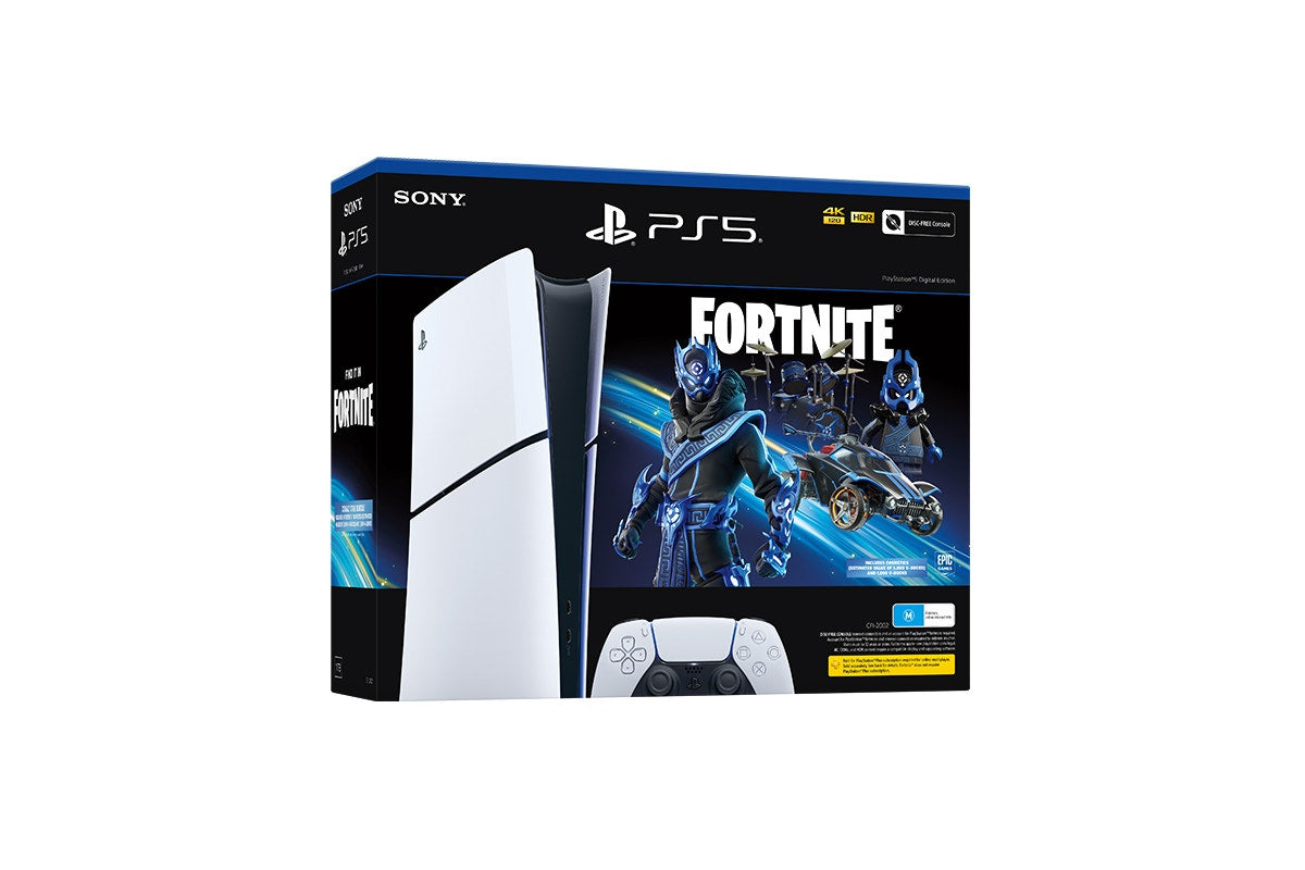 PS5 PlayStation 5 Slim Console Digital Edition - Fortnite Cobalt Star Bundle