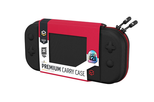 Powerwave Premium Carry Case for Nintendo Switch 2 (Black/Crimson)
