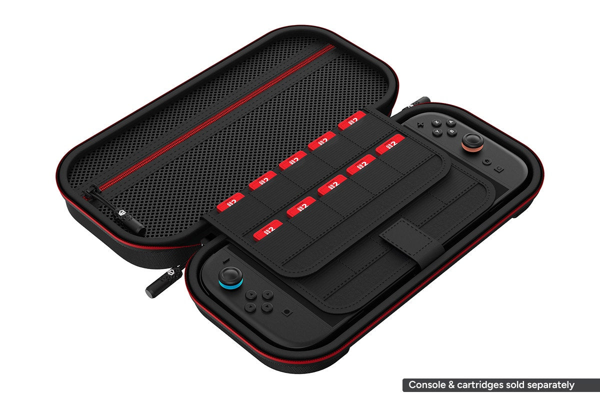 Powerwave Premium Carry Case for Nintendo Switch 2 (Black/Crimson)