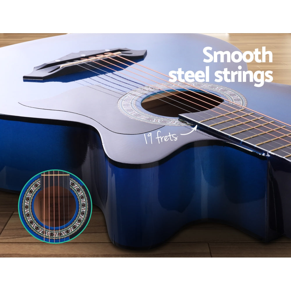 ALPHA 38 Inch Wooden Acoustic Guitar Blue | Auzzi Store