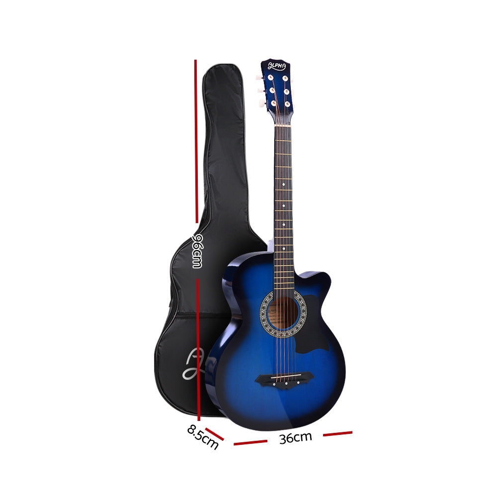 ALPHA 38 Inch Wooden Acoustic Guitar Blue | Auzzi Store