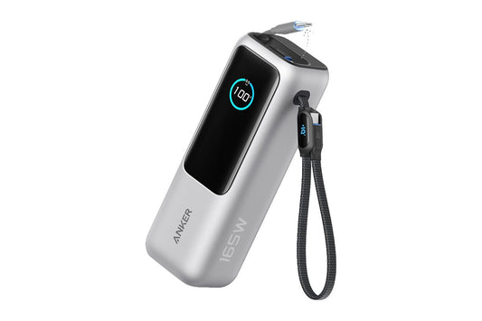 Anker 25K 165W Power Bank with Built-in Retractable Cables (Silver)