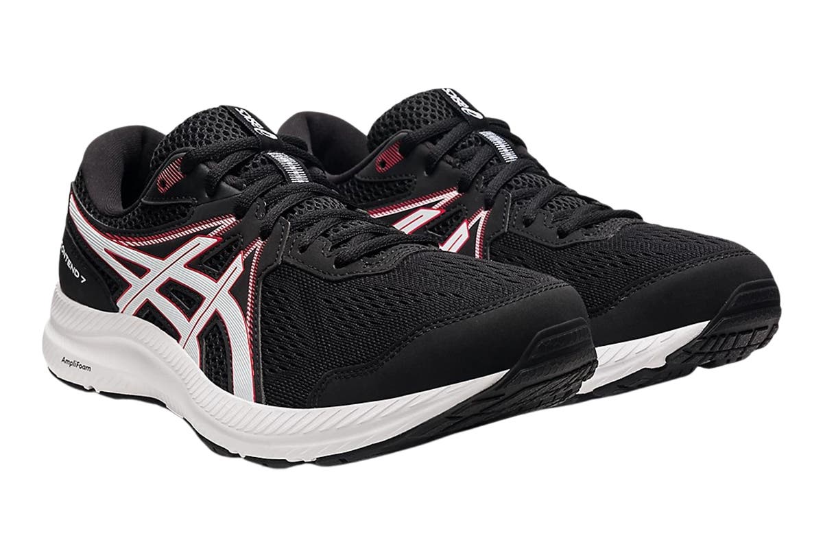 ASICS Men's Gel-Contend 7 Running Shoes (Black/Electric Red, Size 9 US)