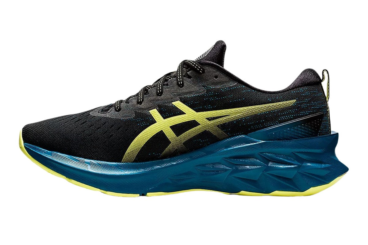 ASICS Men's Novablast 2 Running Shoes  - Black/Glow Yellow; Size 9.5 US)