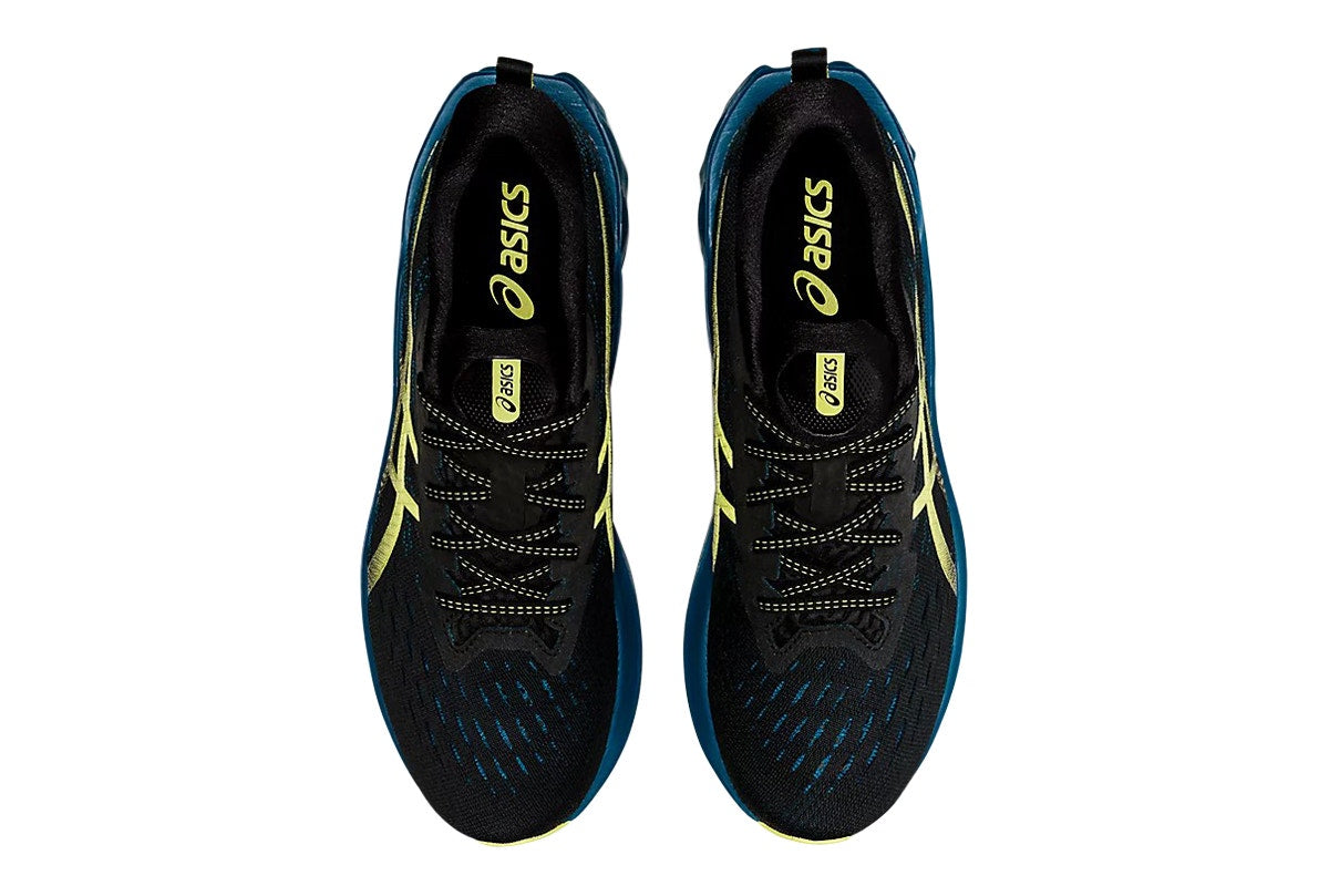 ASICS Men's Novablast 2 Running Shoes  - Black/Glow Yellow; Size 9.5 US)