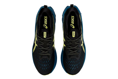 ASICS Men's Novablast 2 Running Shoes  - Black/Glow Yellow; Size 9.5 US)