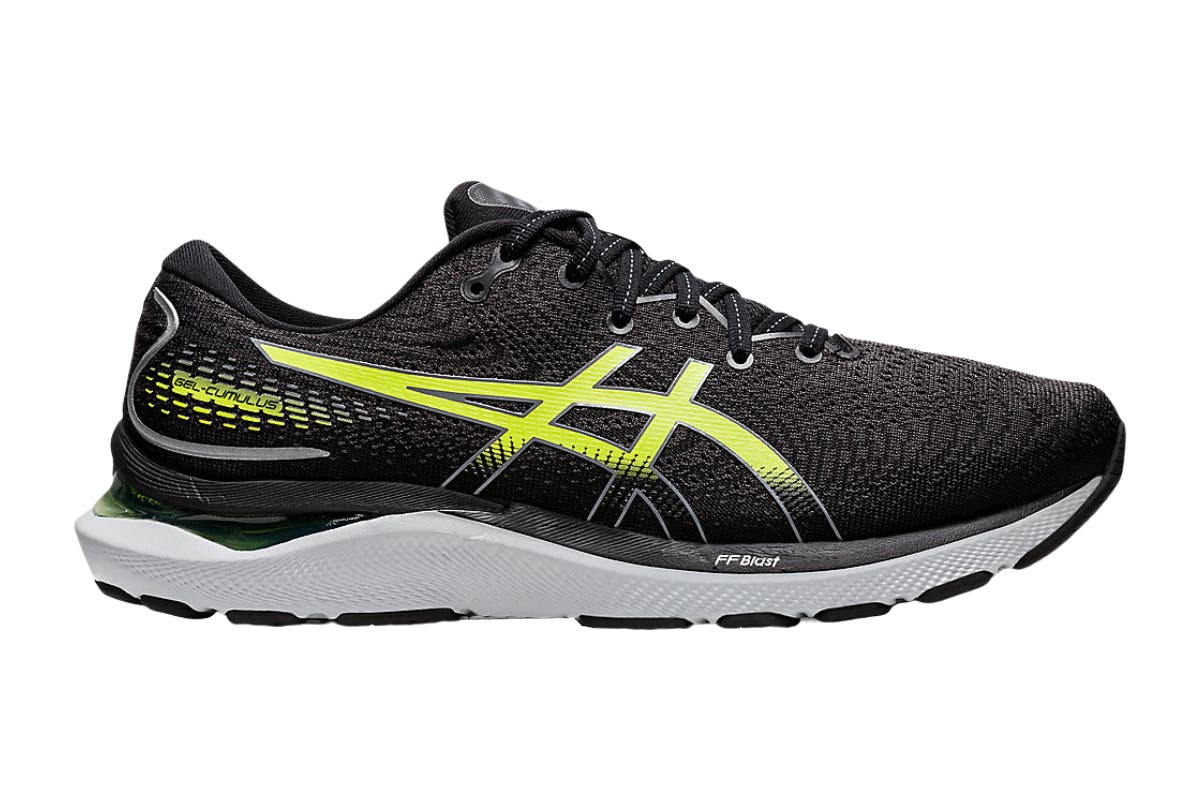 Asics Men's Gel-Cumulus 24 Running Shoes (Black/Hazard Green)