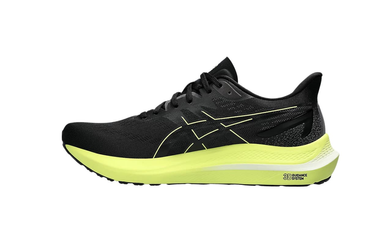 ASICS Men's GT-2000 12 Running Shoes (Black/Glow Yellow, Size 12 US)