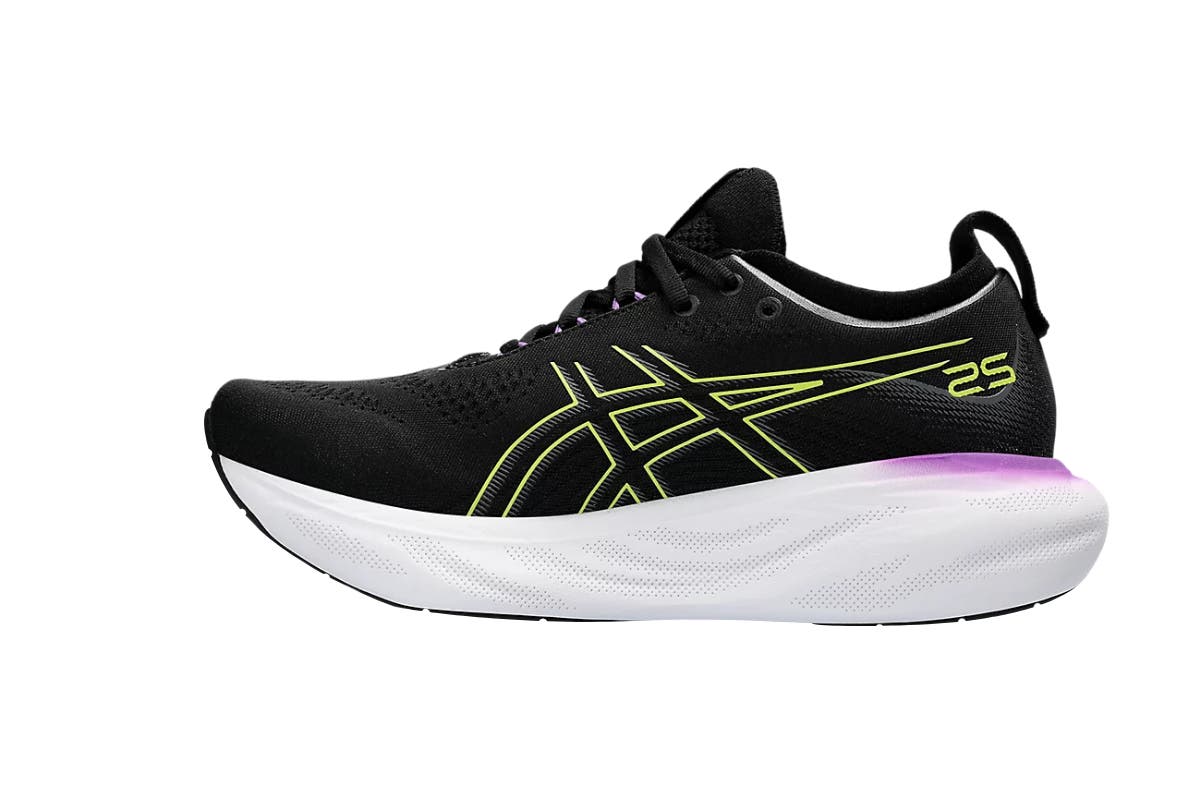 ASICS Women's Gel-Nimbus 25 Running Shoes (Black/Glow Yellow, Size 10 US)