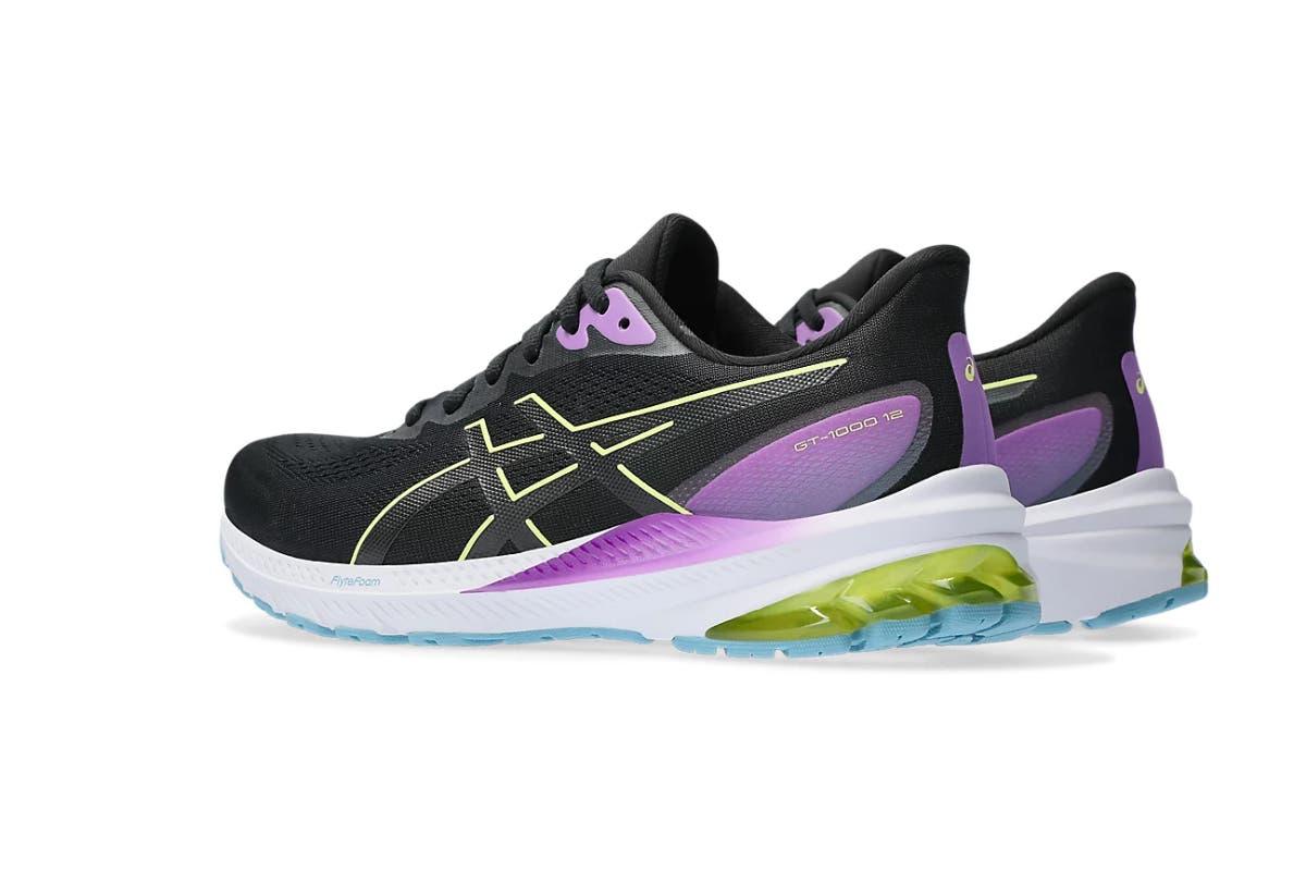 ASICS Women's GT-1000 12 Running Shoes (Black/Glow Yellow, Size 10 US)