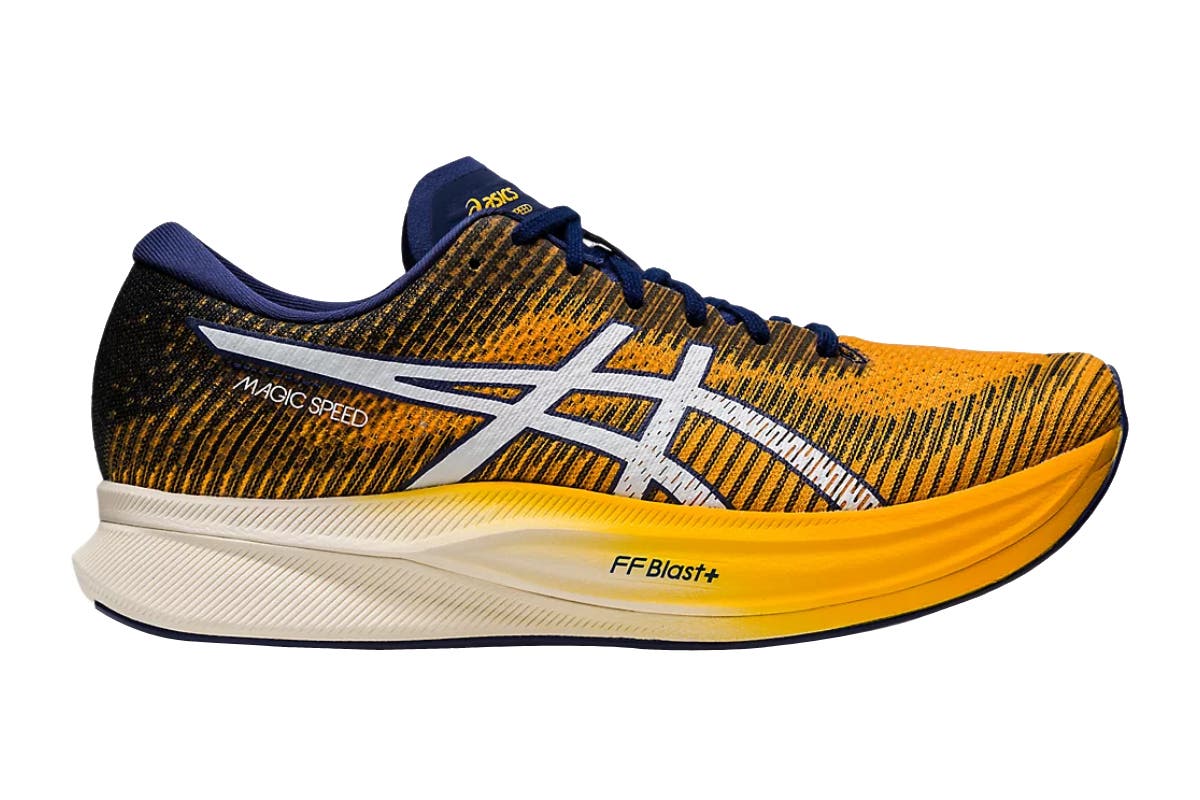 ASICS Men's Magic Speed 2 Running Shoes (Amber/White) | Auzzi Store