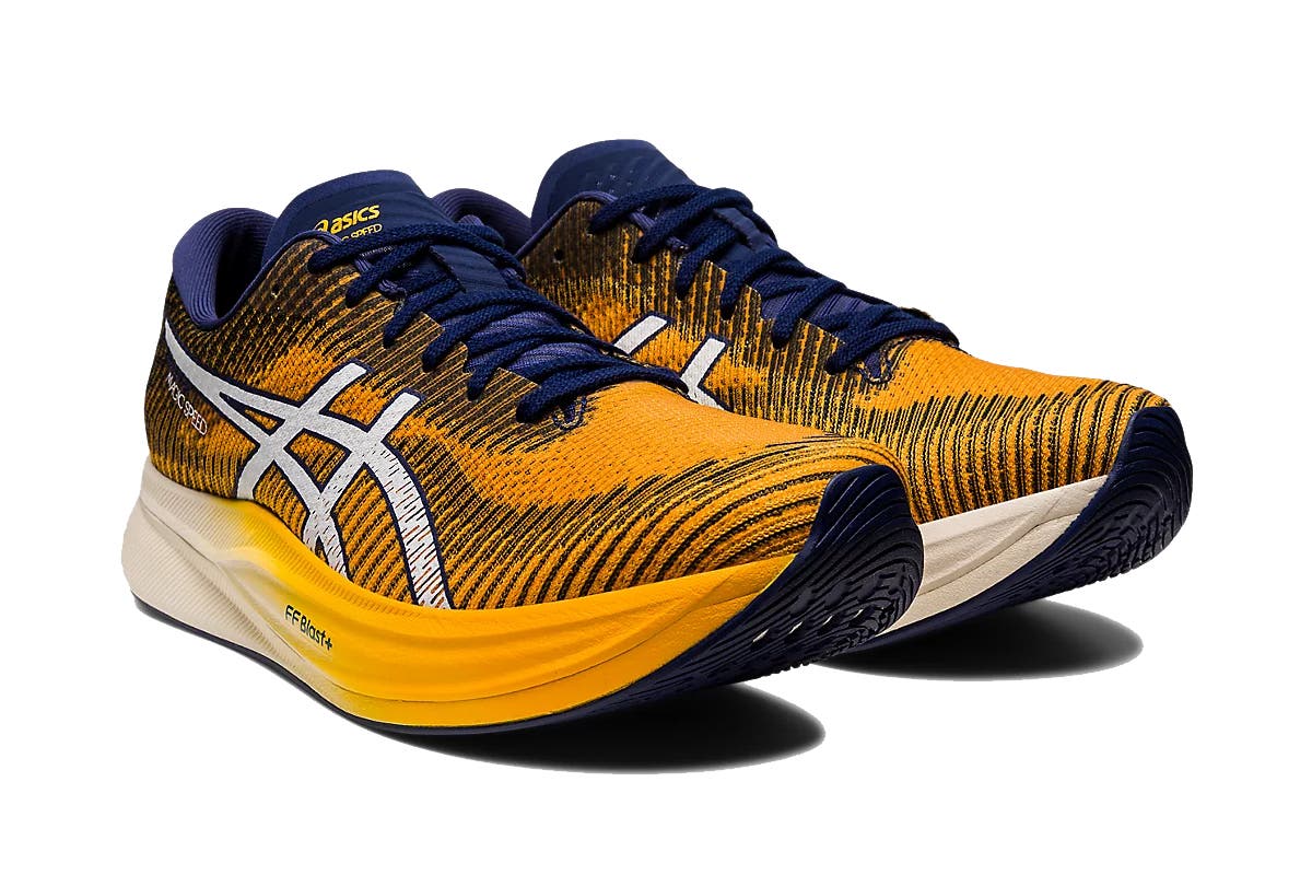 ASICS Men's Magic Speed 2 Running Shoes (Amber/White) | Auzzi Store