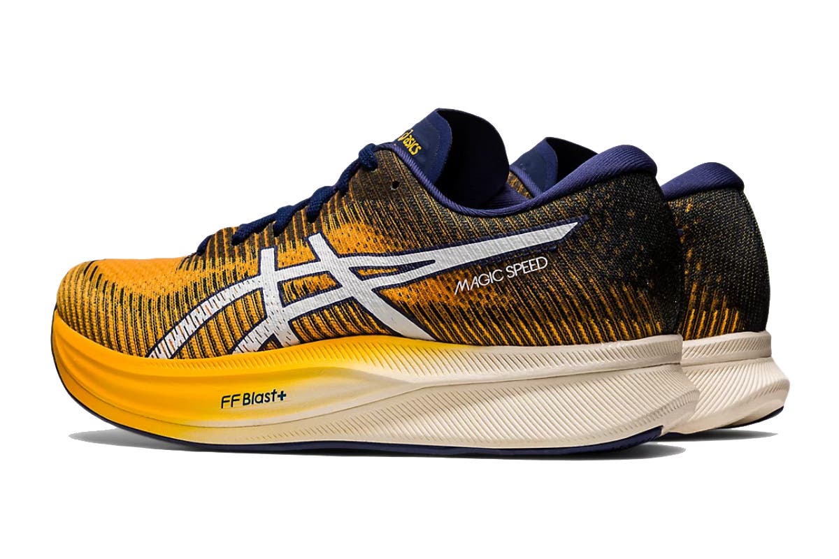 ASICS Men's Magic Speed 2 Running Shoes (Amber/White) | Auzzi Store