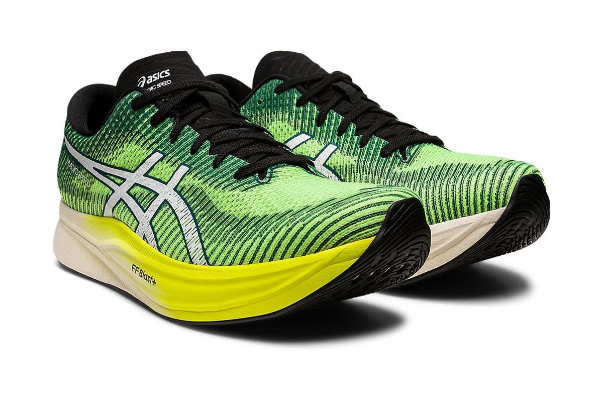 ASICS Men's Magic Speed 2 Running Shoes (Safety Yellow/White) | Auzzi Store