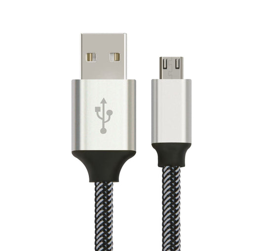 ASTROTEK 1m Micro USB Data Sync Charger Cable Cord Silver White Color for Samsung HTC Motorola Nokia Kndle Android Phone Tablet & Devices | Auzzi Store