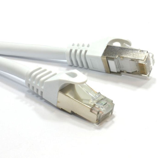 ASTROTEK CAT6A Shielded Cable 1m Grey/White Color 10GbE RJ45 Ethernet Network LAN S/FTP LSZH Cord 26AWG PVC Jacket | Auzzi Store