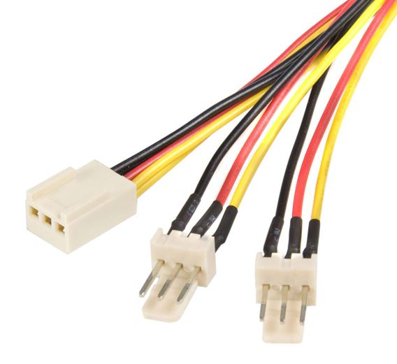 ASTROTEK Fan Power Cable 20cm - 2x3pin Male to 3 pins Female - for Computer PC Cooler Extension Connectors Black Sleeved | Auzzi Store