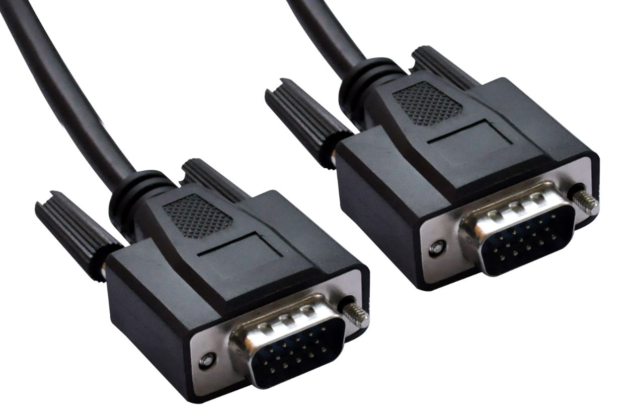 ASTROTEK VGA Cable 2m - 15 pins Male to 15 pins Male for Monitor PC Molded Type Black CB8W-RC-3050F CBAT-VGA-MM-3M | Auzzi Store