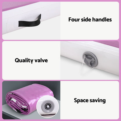 Everfit 3M Air Track Gymnastics Tumbling Exercise Yoga Mat W/ Pump Inflatable Purple