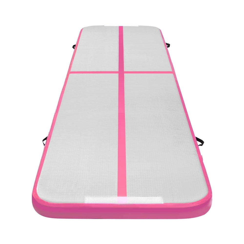 Everfit 4M Air Track Gymnastics Mat Inflatable Pink, 1000-Denier, Anti-Slip, Portable, 10cm Thick