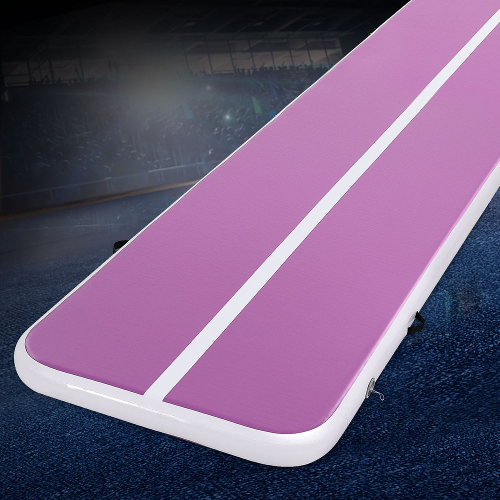 Everfit 4M Air Track Mat, Inflatable Gymnastics & Cheerleading, Purple, 1000-Denier, Anti-Slip, 10cm Thick