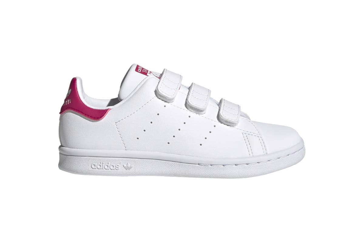 Adidas Girl's Stan Smith Casual Shoes (White/White/Bold Pink) | Auzzi Store